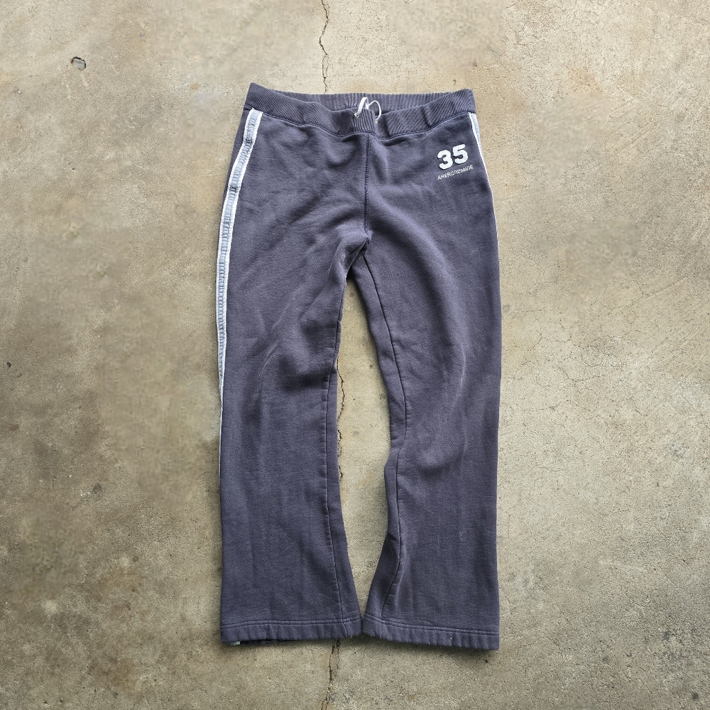 Vintage Abercrombie & Fitch Sweatpants Sz M Y2K Straight Leg Fleece Embroidery